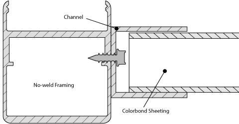 Marking holes for a channel being fitted to a length of No-weld Frame