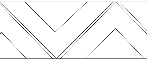 Drawing of the pattern for corner brackets.