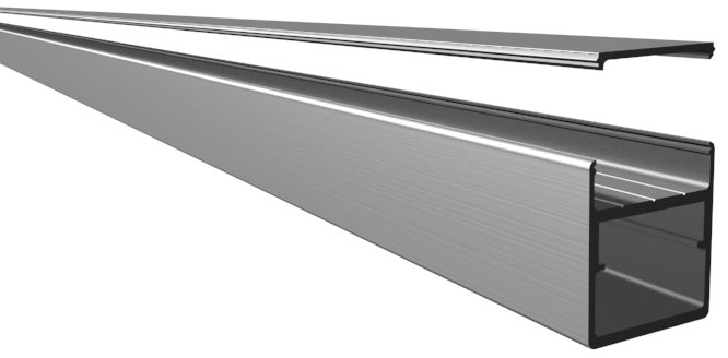 A length of Mill finish No-weld Framing