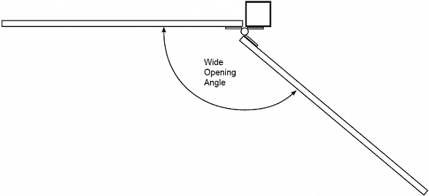 ball bearing hinge for wide opening angle