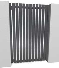 No-weld pedestrian gate with vertical slats on the front of the frame